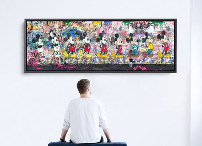 Banksy  Panoramic All Time Mickey Mouse Pop Art Graffiti Canvas - 238