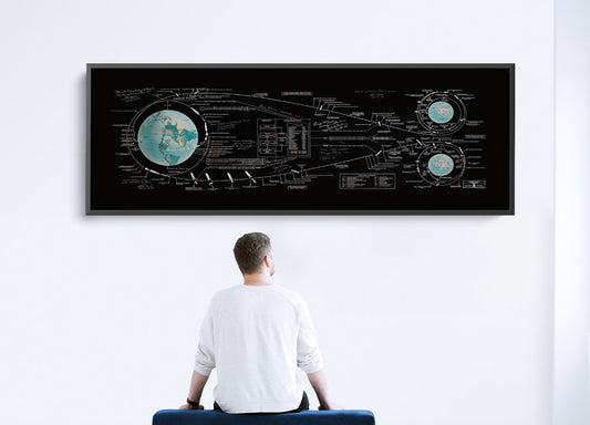 Antiguos Maps Canvas NASA Map of Apollo Manned Lunar Landing : GOSS Mission Profile circa 1969 - PPL12