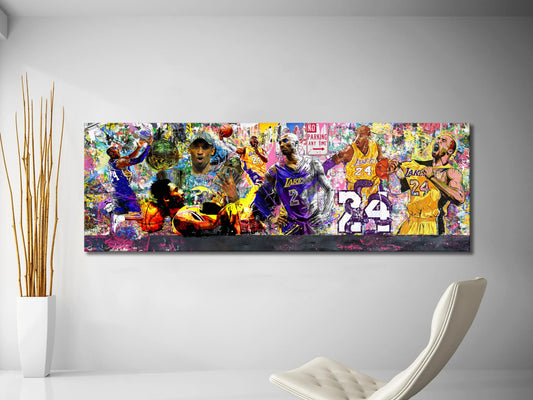 Banksy Panoramic  Style Kobe Graffiti Pop Art, Champ Kobe Bryant, Kobe Bryant All Time Pop Art - 187