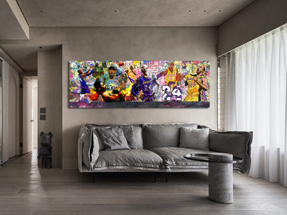 Banksy Panoramic  Style Kobe Graffiti Pop Art, Champ Kobe Bryant, Kobe Bryant All Time Pop Art - 187