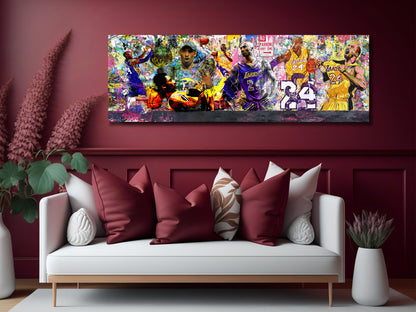 Banksy Panoramic  Style Kobe Graffiti Pop Art, Champ Kobe Bryant, Kobe Bryant All Time Pop Art - 187