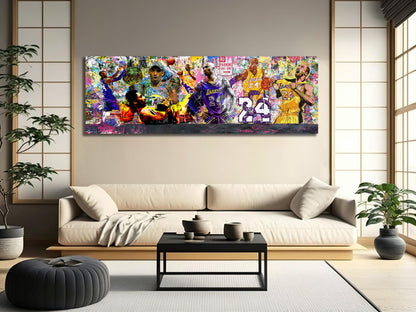 Banksy Panoramic  Style Kobe Graffiti Pop Art, Champ Kobe Bryant, Kobe Bryant All Time Pop Art - 187