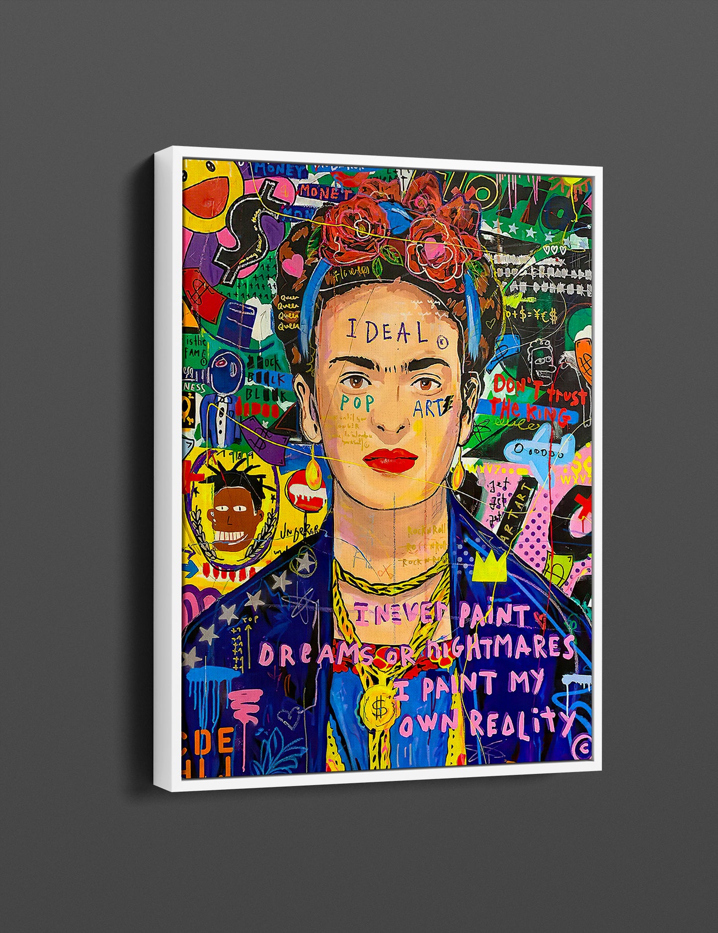 Banksy Frida Pop Art Canvas Print - Frida Kahlo Pop Art Graffiti Wall Art, Pop Art Graffiti Home Decor, Pop Art Room Decor - 22