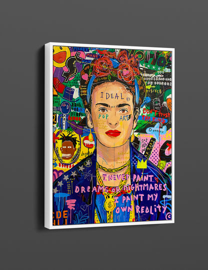 Banksy Frida Pop Art Canvas Print - Frida Kahlo Pop Art Graffiti Wall Art, Pop Art Graffiti Home Decor, Pop Art Room Decor - 22