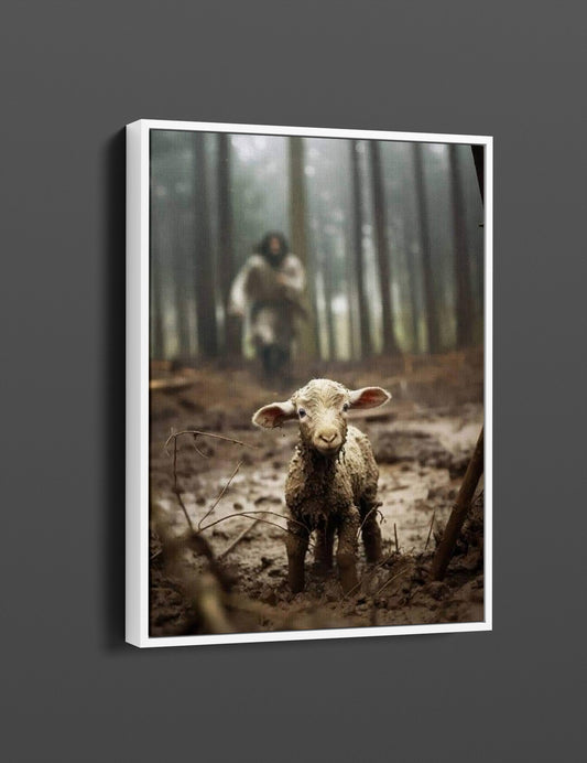 Jesus and Lamb No Words, Faith Canvas Prints, Jesus Canvas Art - PPL130