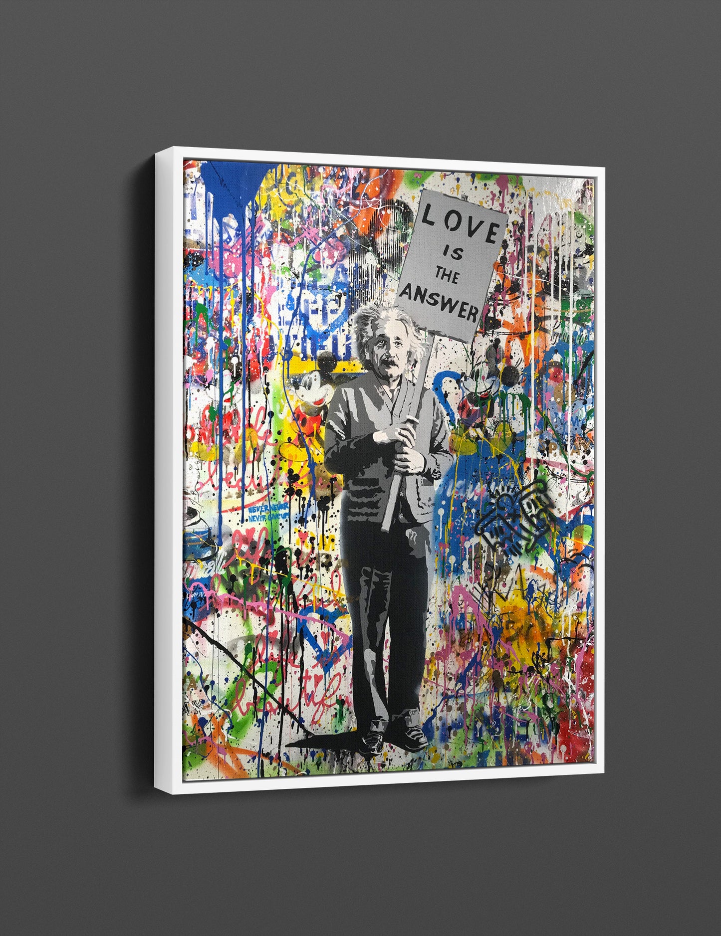 Albert Einstein Pop Art Canvas Wall Art, Banksy Art,  Einstein Graffiti, Street Graffiti Wall Art, Banksy  Einstein Poster