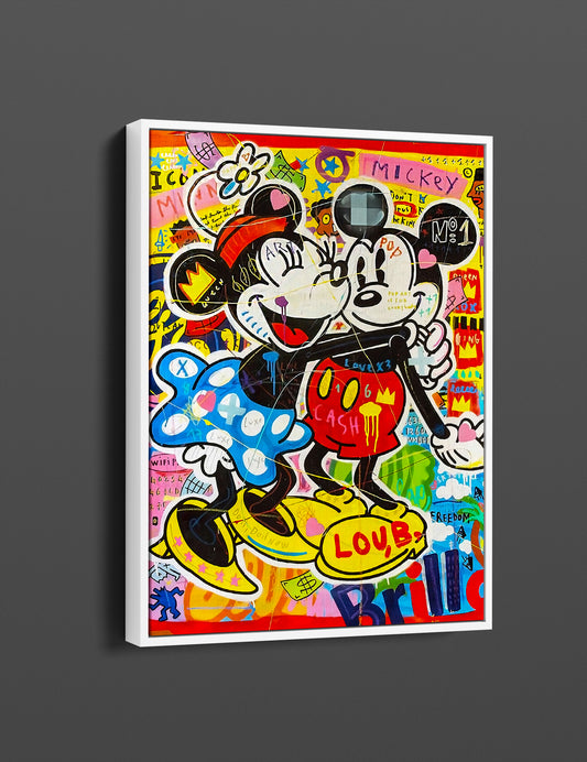 Banksy Mickey and minnie Mouse Pop Art Canvas Print - Mickey Mouse Pop Art Graffiti Wall Art, Pop Art Graffiti Home Decor, Pop Art Decor - 25