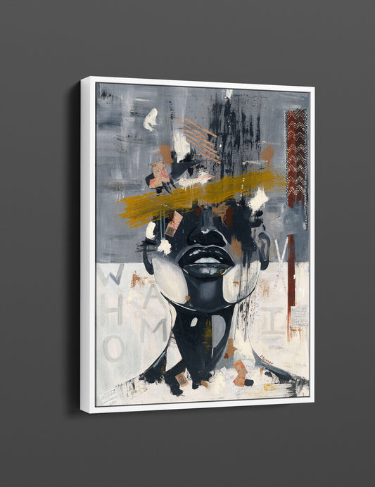 Afro African Abstract Canvas wall art, Abstract African Oil paint printing Print PPL-100