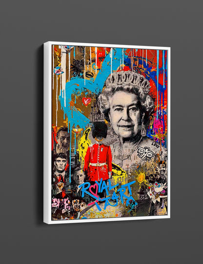 Queen Elizabeth II Graffiti Pop Art Canvas, Banksy Style Pop Art - 169