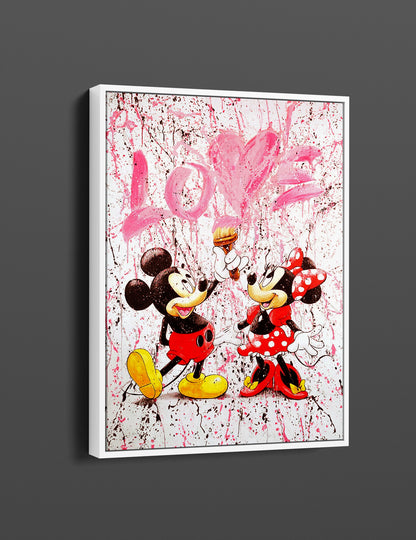 Abstract Love Mickey and Minne Mouse Pop art Canvas, Mickey Mouse Street Graffiti Art - 170