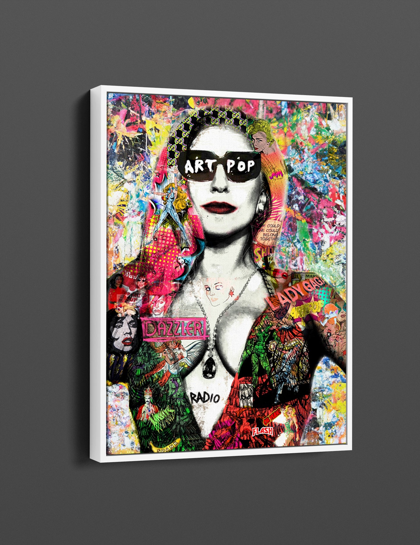 Banksy Lady GAGA Graffiti Pop Art Canvas, Banksy Style Pop Art - 167