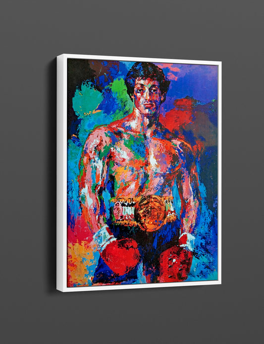 Rocky Balboa Oil Paint Canvas Print, Leroy Neiman Art - PPL-148