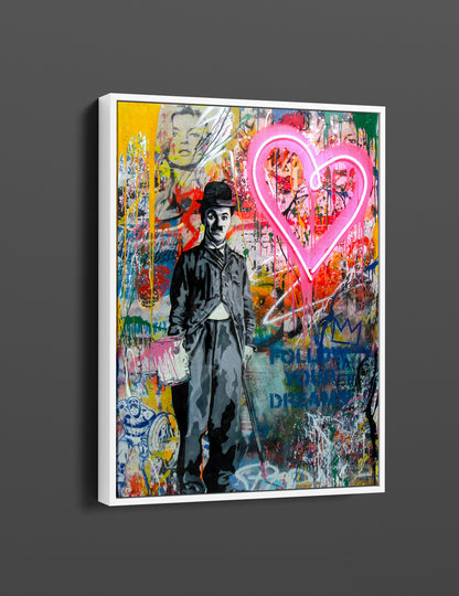 Charlie Chaplin Love Banksy Pop Art Canvas Wall Art, Banksy Charlie Chaplin, Street Graffiti Wall Art, Charlie Chaplin Pop Art Canvas - 38