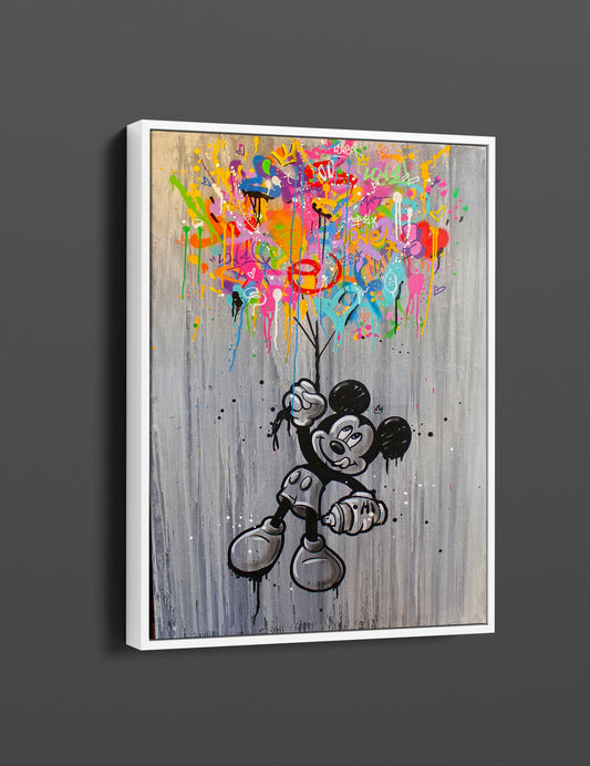 Abstract Mickey Balloon Mouse Canvas Wall Decor, Banksy Poster, Mickey Mouse Art - 81