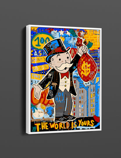 Monopoly Man Fashion Unique Modern Painting Abstract Framed Canvas Wall Art - 82