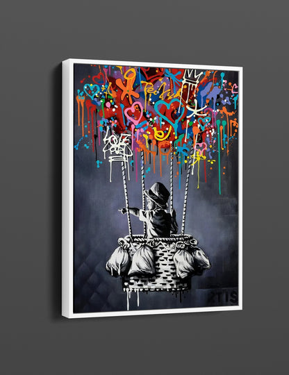 Banksy Balloon Canvas, Balloon Poster, Banksy Art, Wall Art Canvas Design - 192