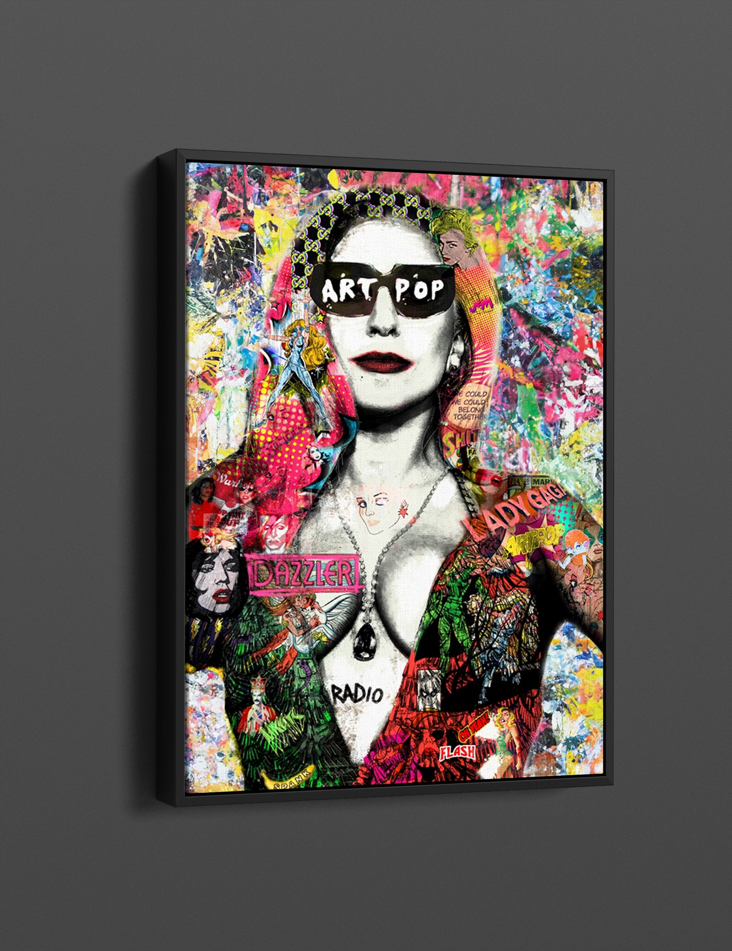 Banksy Lady GAGA Graffiti Pop Art Canvas, Banksy Style Pop Art - 167