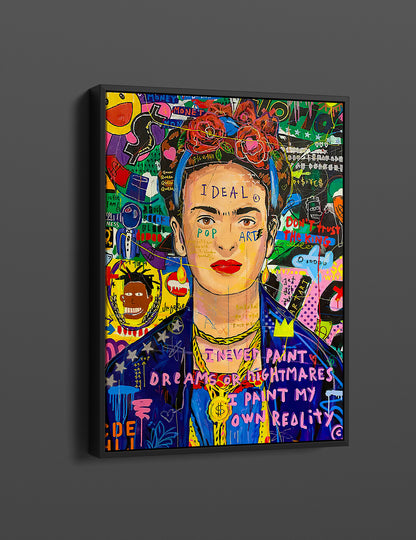 Banksy Frida Pop Art Canvas Print - Frida Kahlo Pop Art Graffiti Wall Art, Pop Art Graffiti Home Decor, Pop Art Room Decor - 22