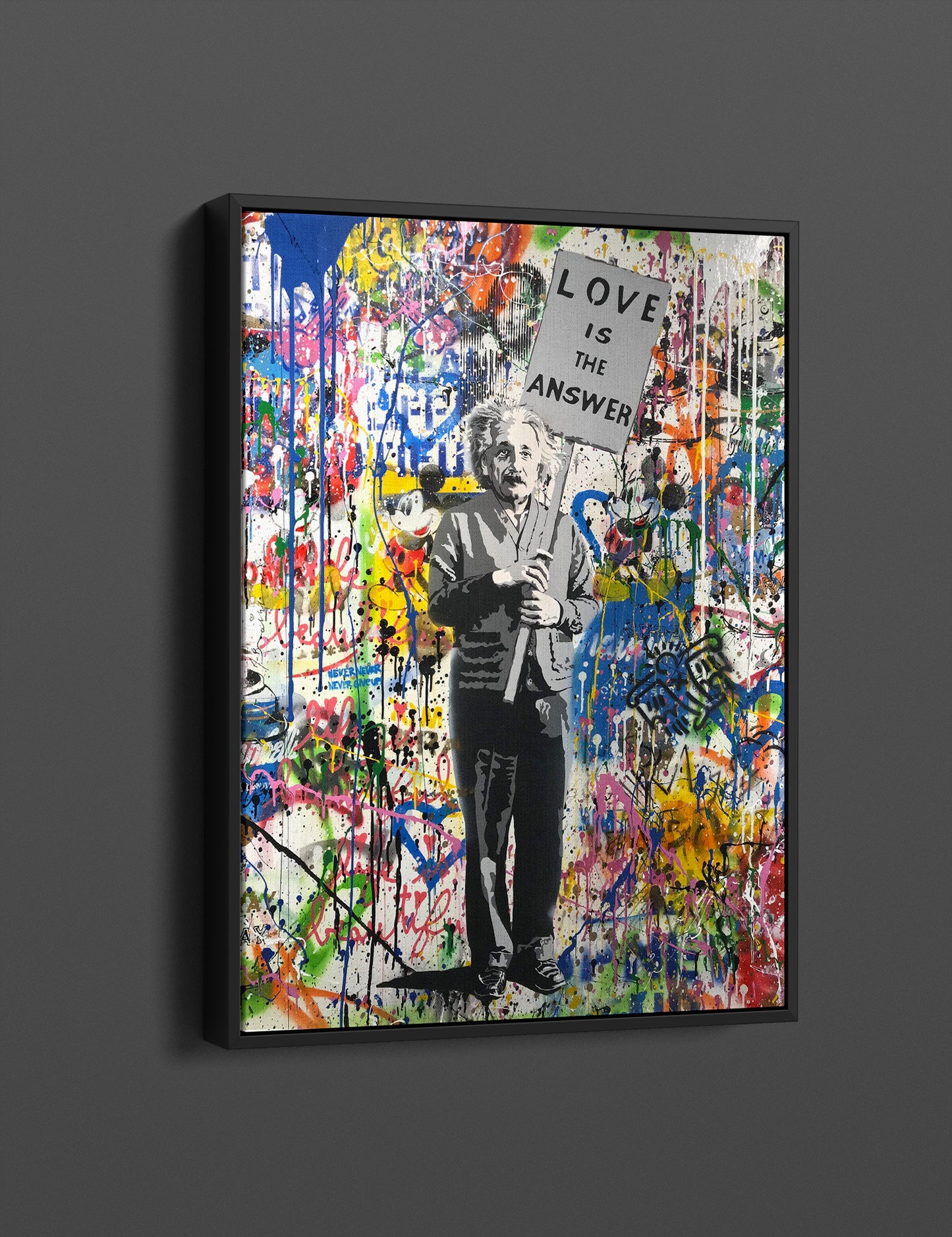 Banksy Albert Einstein  Love the Answer Pop Art Canvas Wall Art, Banksy Art,  Einstein Graffiti, Street Graffiti Wall Art, Banksy  Einstein Poster - 36