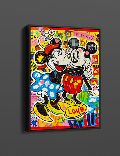 Banksy Mickey and minnie Mouse Pop Art Canvas Print - Mickey Mouse Pop Art Graffiti Wall Art, Pop Art Graffiti Home Decor, Pop Art Decor - 25