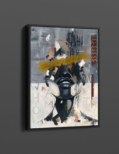 Afro African Abstract Canvas wall art, Abstract African Oil paint printing Print PPL-100