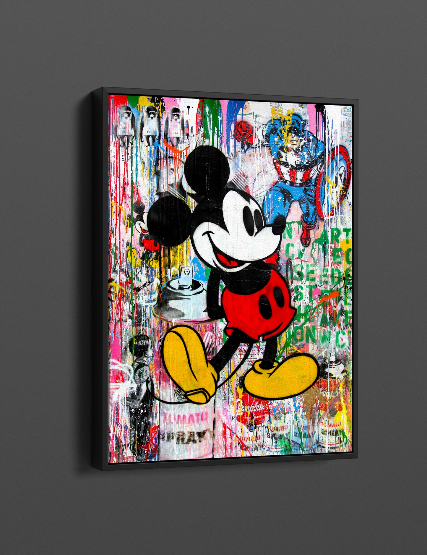 Mickey Mouse Banksy Pop Artt Print, Luxury Painting Fashion Prints Cartoon Birthday Christmas Gift Pictures Home Decor Wall Art - 39