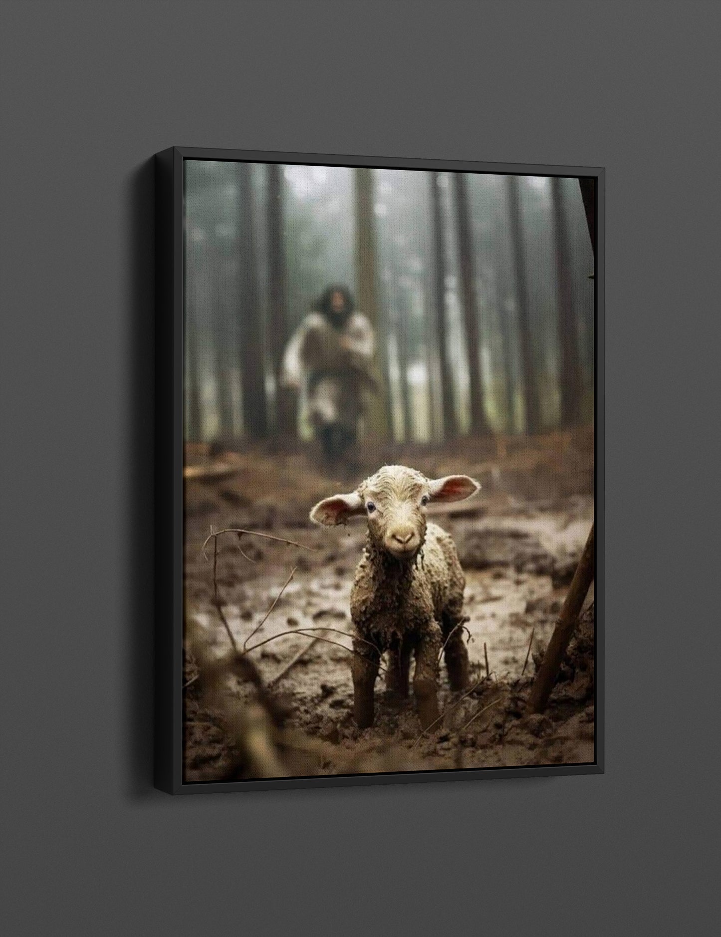 Jesus and Lamb No Words, Faith Canvas Prints, Jesus Canvas Art - PPL130