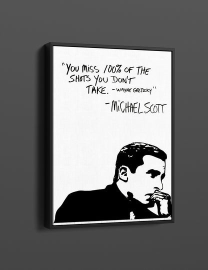 Michael Scott Wayne Gretzky Canvas Art Print, The Office TV Show Wall Art - PPL37