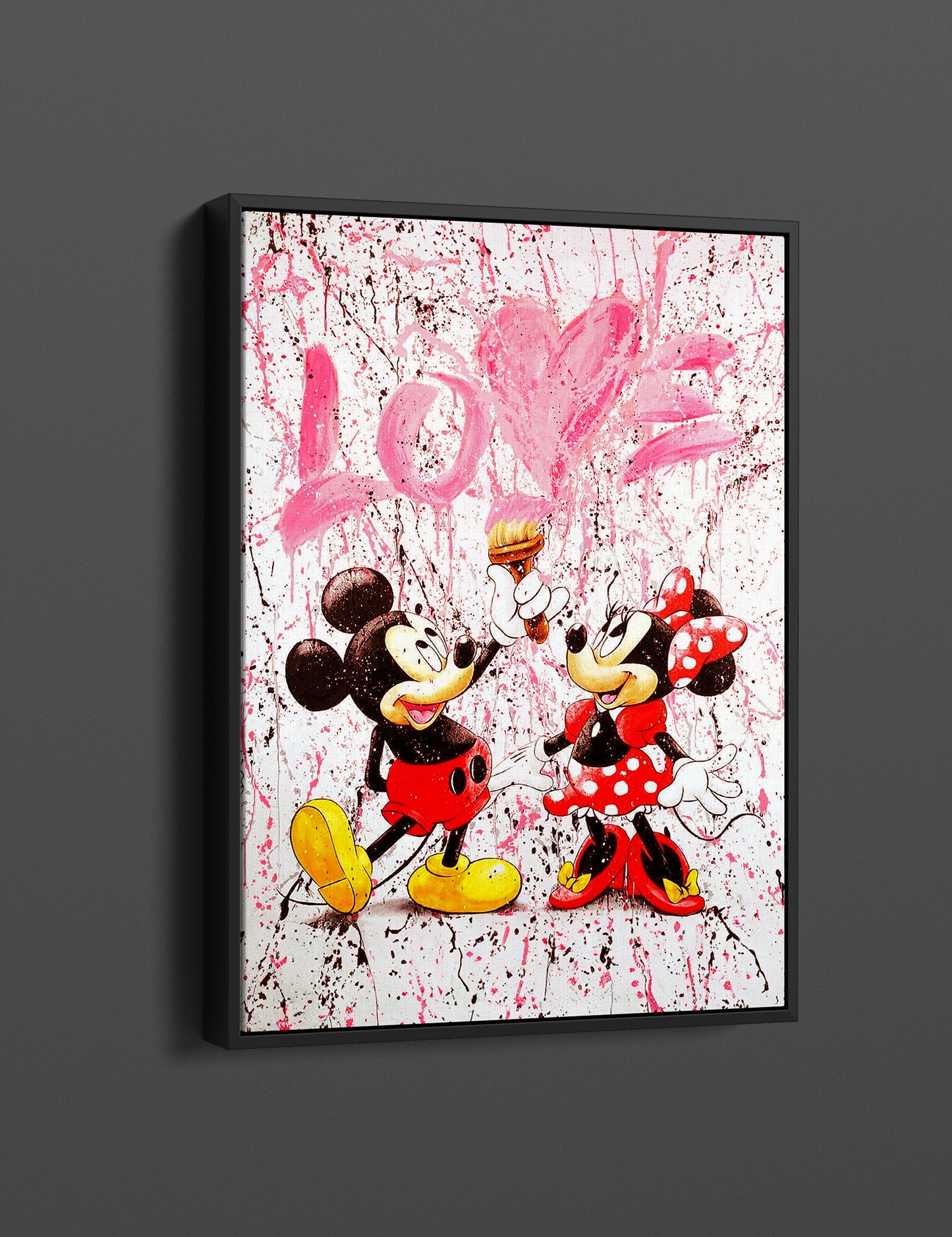 Abstract Love Mickey and Minne Mouse Pop art Canvas, Mickey Mouse Street Graffiti Art - 170