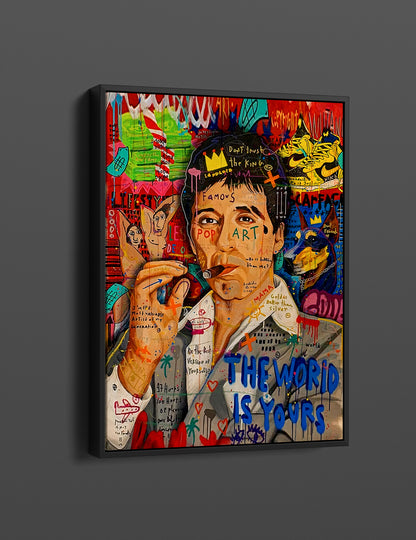 Banksy Al Pacino Graffiti Pop Art Canvas, Banksy Style Pop Art, Scarface Pop Art - 84