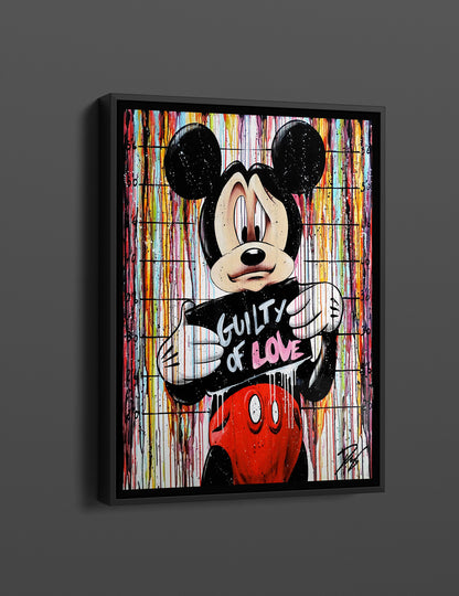 Banksy Guilty Love Mickey Mouse Graffiti Pop Art Canvas, Banksy Style Pop Art,  Mickey Mouse Pop Art , Street Graffiti Wall Art - 63