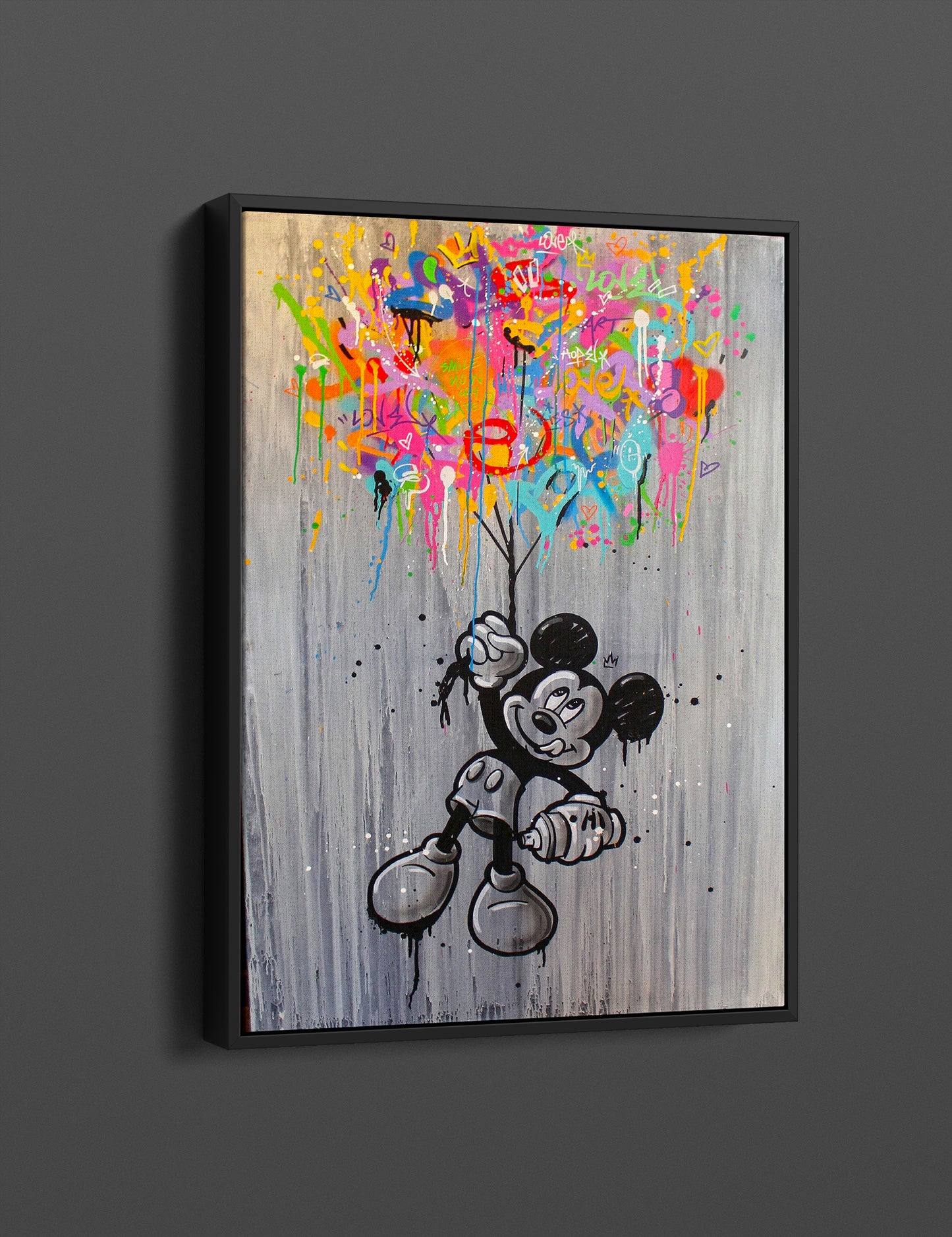 Abstract Mickey Balloon Mouse Canvas Wall Decor, Banksy Poster, Mickey Mouse Art - 81