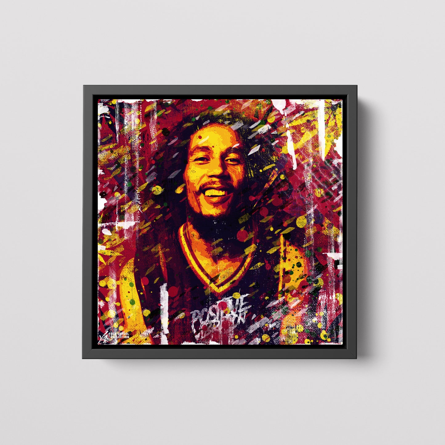 Bob Marley Abstract Painting Canvas Wall Art, Square Canvas Wall Art - 155