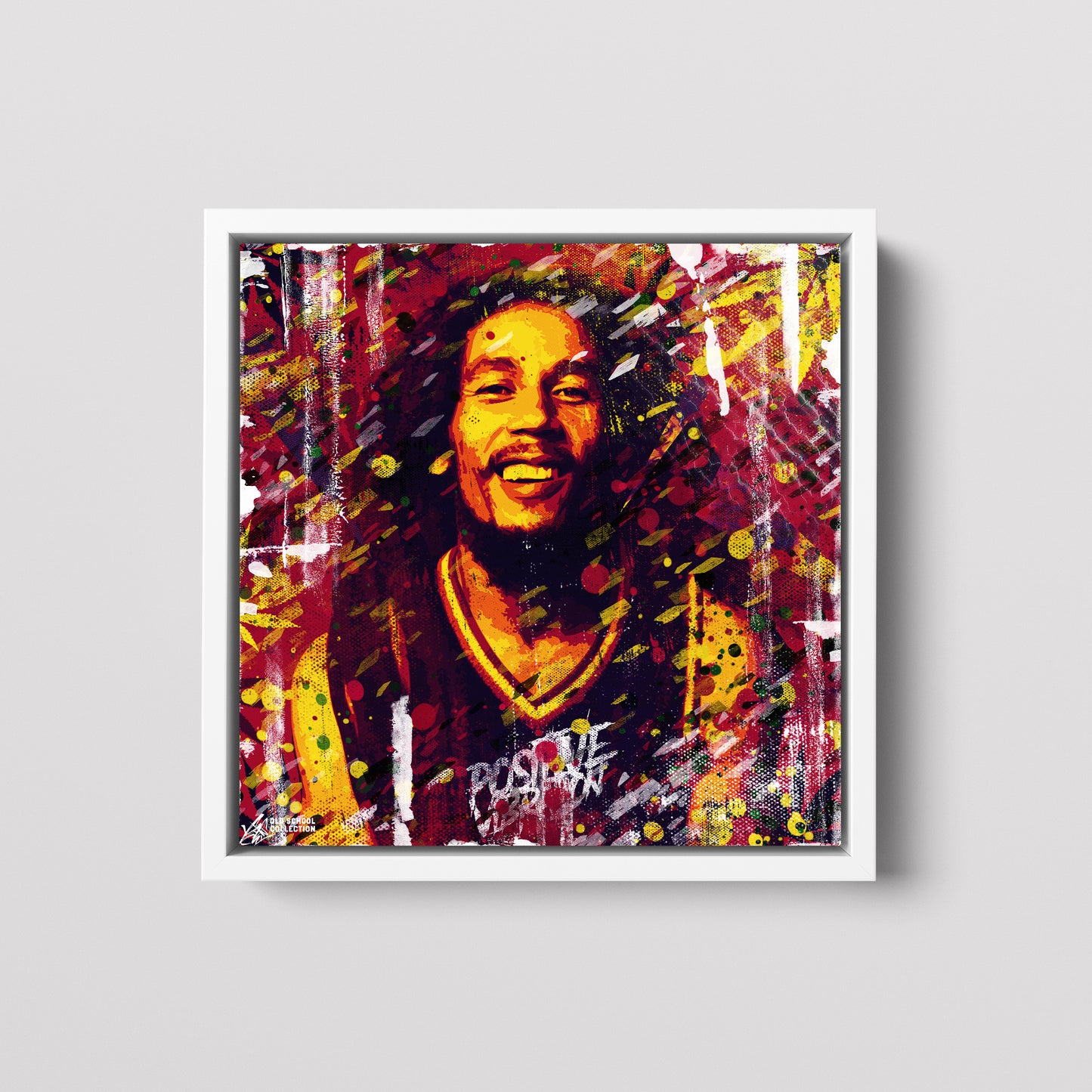 Bob Marley Abstract Painting Canvas Wall Art, Square Canvas Wall Art - 155