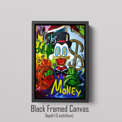 Scrooge McDuck with Dollar Symbol Pop Art Oil Painting, Rich McDuck Street Graffiti Pop Art Paint, Banksy Style McDuck Oil Paint - Artsber 7