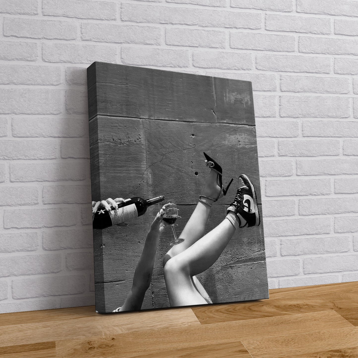 Woman Drinking Wine Elegant Urban Canvas Art, Alcohol Wall Art - PPL137