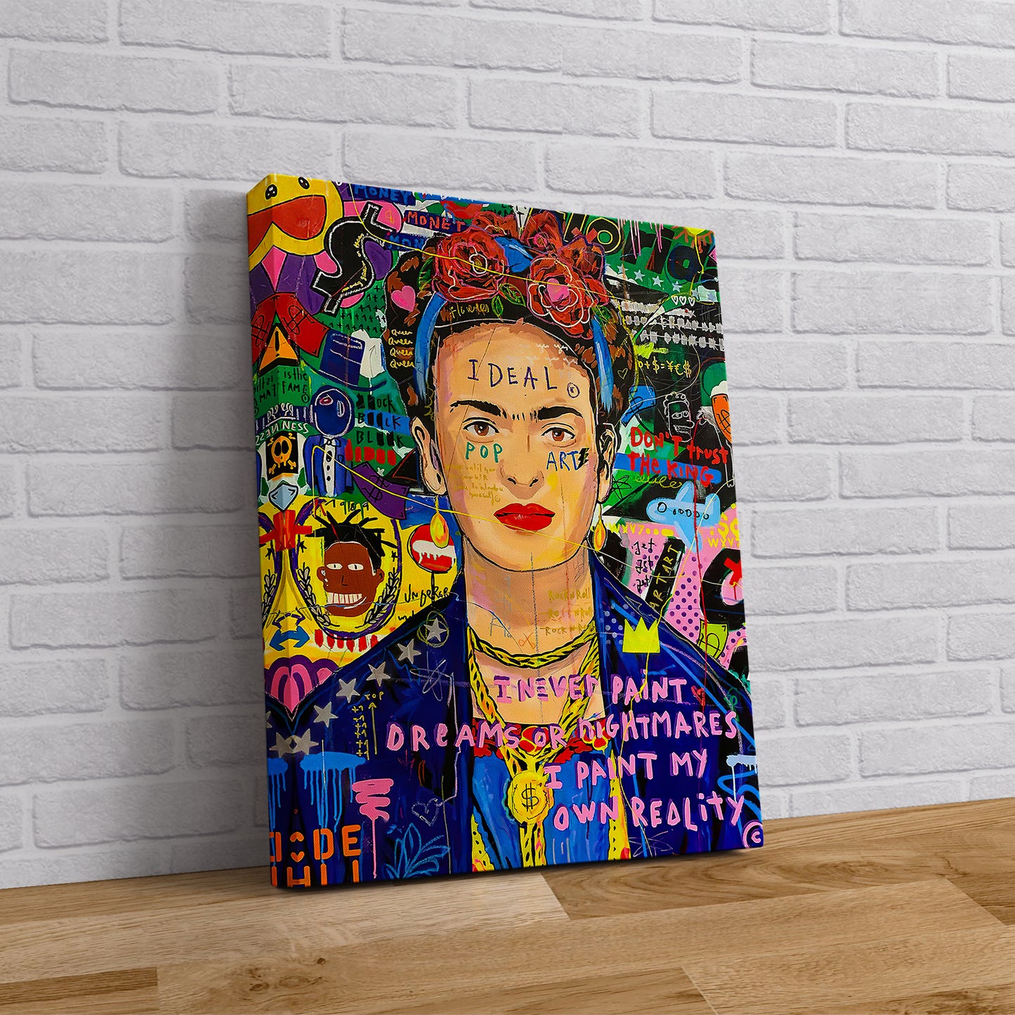 Banksy Frida Pop Art Canvas Print - Frida Kahlo Pop Art Graffiti Wall Art, Pop Art Graffiti Home Decor, Pop Art Room Decor - 22