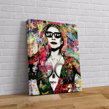 Banksy Lady GAGA Graffiti Pop Art Canvas, Banksy Style Pop Art - 167