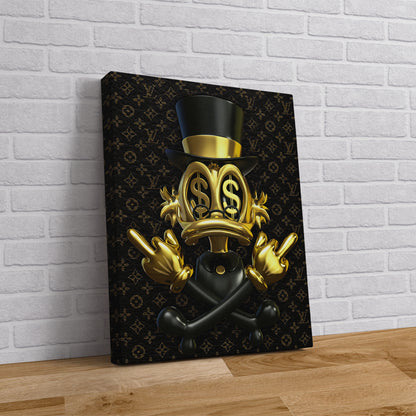 Scrooge McDuck Baloon Wall Art, Gold Mcduck Dollar Wall Decor, Dollar Wall Art - PPL101