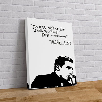 Michael Scott Wayne Gretzky Canvas Art Print, The Office TV Show Wall Art - PPL37