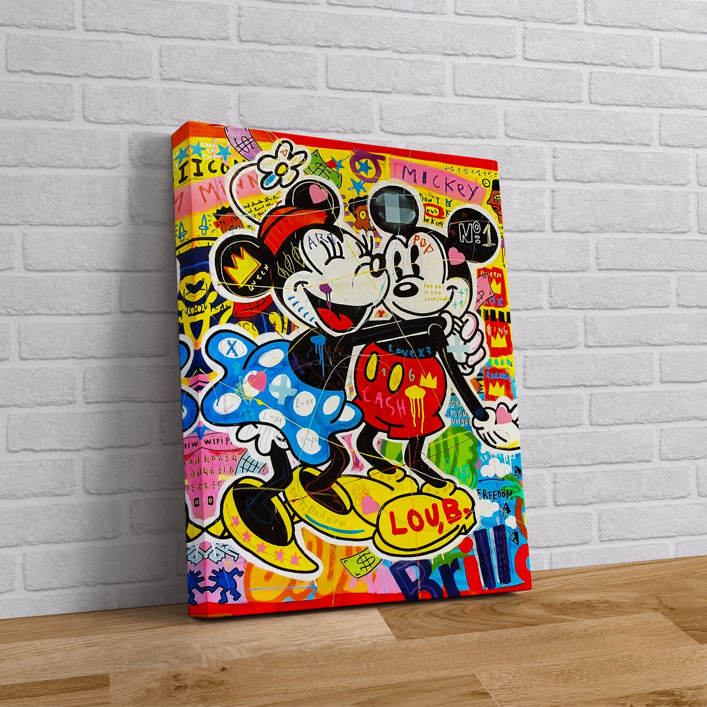 Banksy Mickey and minnie Mouse Pop Art Canvas Print - Mickey Mouse Pop Art Graffiti Wall Art, Pop Art Graffiti Home Decor, Pop Art Decor - 25