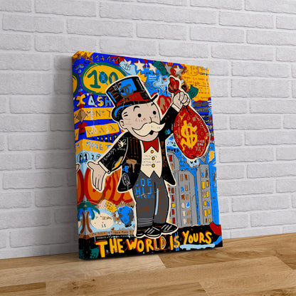 Monopoly Man Fashion Unique Modern Painting Abstract Framed Canvas Wall Art - 82