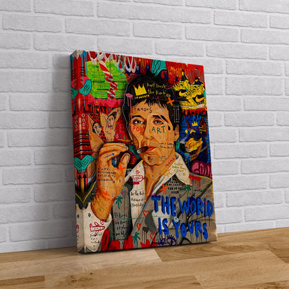 Banksy Al Pacino Graffiti Pop Art Canvas, Banksy Style Pop Art, Scarface Pop Art - 84