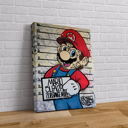 Banksy Guilty  Mario Graffiti Pop Art Canvas, Banksy Style Pop Art,  Super Mario Pop Art , Street Graffiti Wall Art, Mario Gift - 66