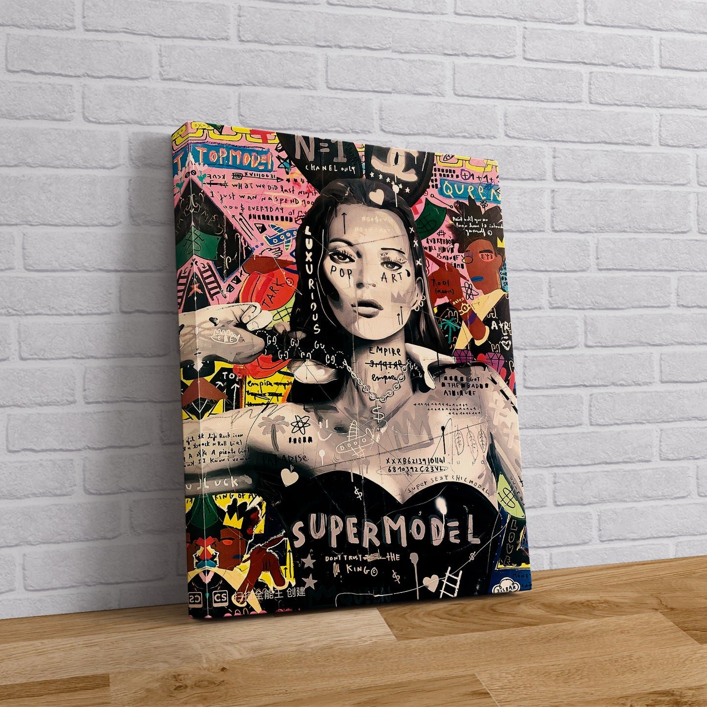 Banksy Kate Moss Graffiti Pop Art Canvas, Banksy Style Pop Art, Kate Moss Pop Art - 86