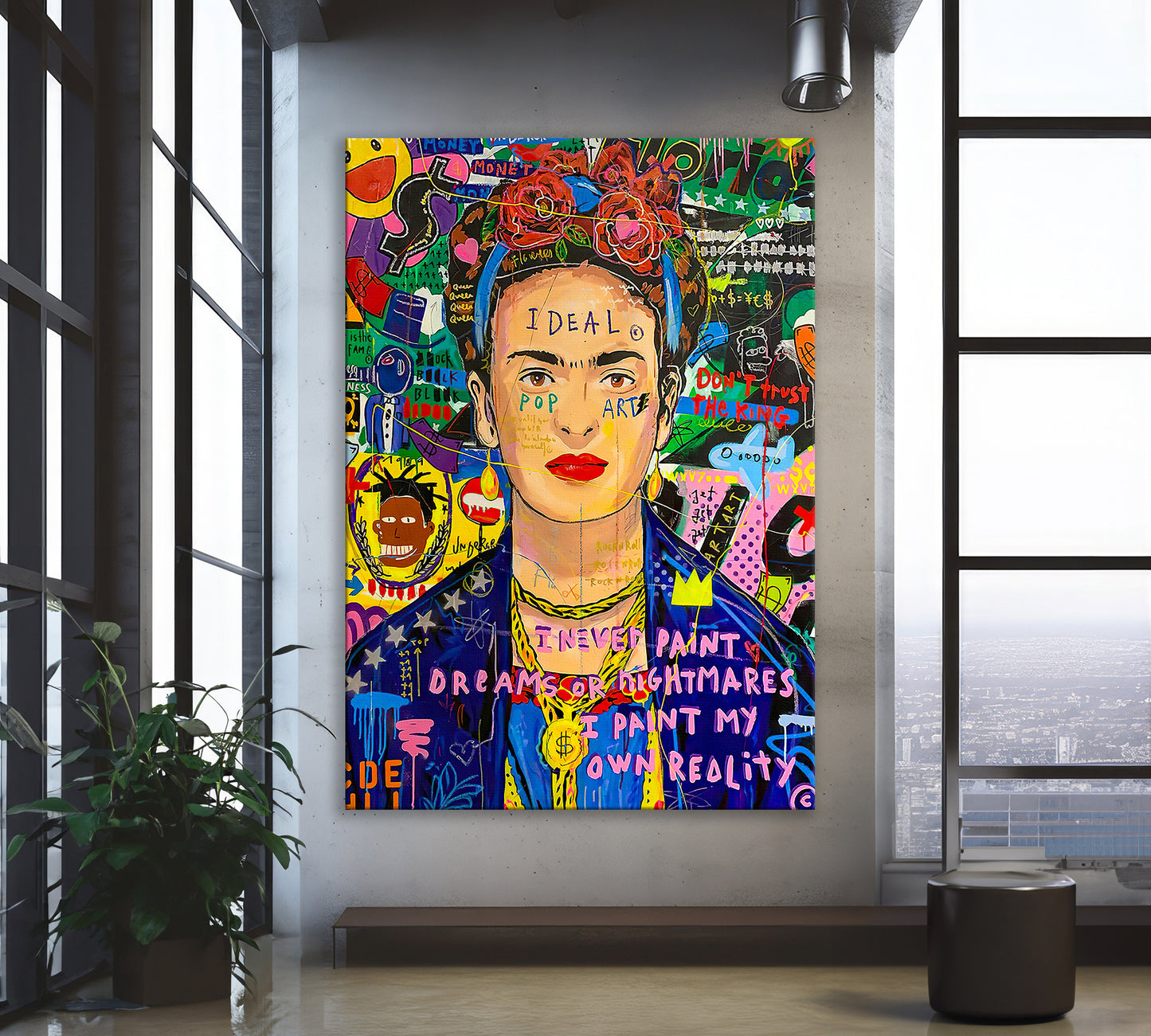 Frida Kahlo Pop Art Oil Painting Graffiti Wall Art - Pop 022