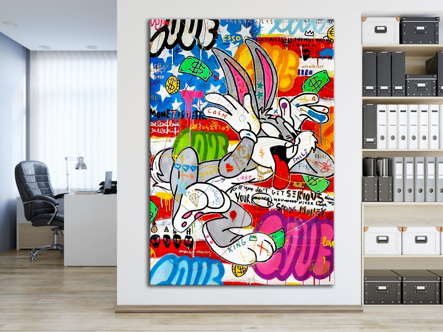 Bugs Bunny Banksy Pop Art Oil Painting - Bugs Bunny Graffiti Wall Art Pop 018