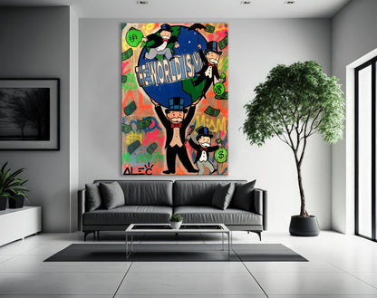 Monopoly & quot The World Is Yours Street Graffiti Pop Art Canvas Wall Art - 164