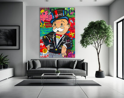 Banksy  Monopoly Oil Painting Pop Art Canvas Print -  Monopoly Pop Art Graffiti Wall Art, Pop Art Graffiti Home Decor, Pop Art Room Decor - 29