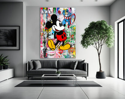 Mickey Mouse Banksy Pop Artt Print, Luxury Painting Fashion Prints Cartoon Birthday Christmas Gift Pictures Home Decor Wall Art - 39